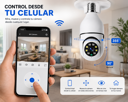 Cámara de seguridad WIFI 360º HD con visión nocturna