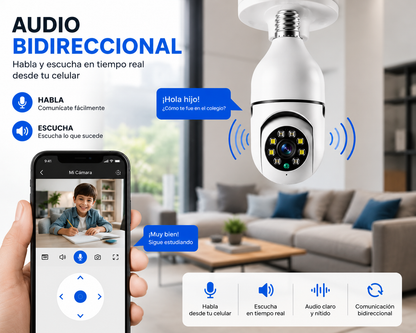 Cámara de seguridad WIFI 360º HD con visión nocturna