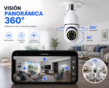 Cámara de seguridad WIFI 360º HD con visión nocturna