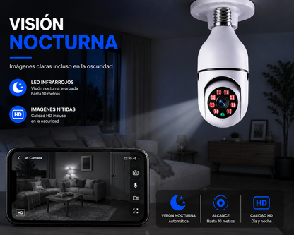 Cámara de seguridad WIFI 360º HD con visión nocturna