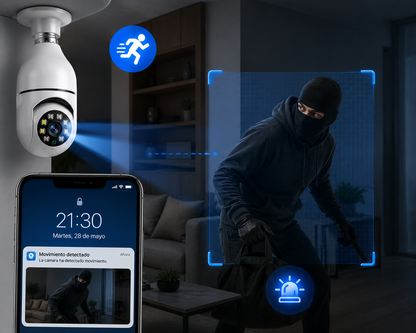Cámara de seguridad WIFI 360º HD con visión nocturna